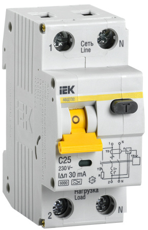 АВДТ 32 C25 - Автоматический Выключатель Дифференциального тока 25А, 30мА